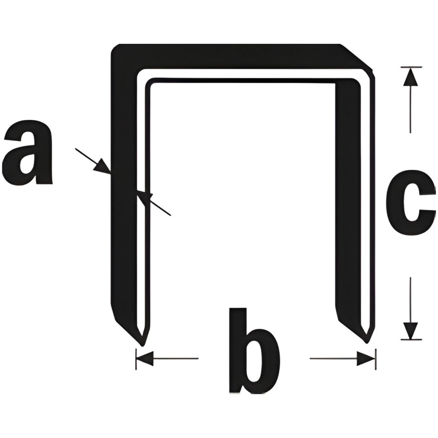 Stahlklammern für Hammertacker Zeichnung mit Angabe der Maße