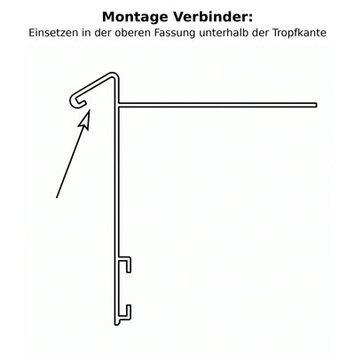 Connector for drip edges balcony profile – View 2