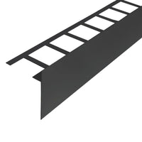 Detailansicht des anthrazit beschichteten Balkonwinkelprofils T-Form mit 100 mm Blendenhöhe #A0003224