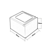 Technische Zeichnung des Eckstücks Balkonprofil L-Form. 80 mm Breite, 80 mm Länge, 75 mm Höhe #A0003423 #A0003414