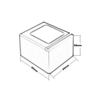 Technische Zeichnung des Eckstücks Balkonprofil L-Form. 80 mm Breite, 80 mm Länge, 95 mm Höhe #A0003425 #A0003416