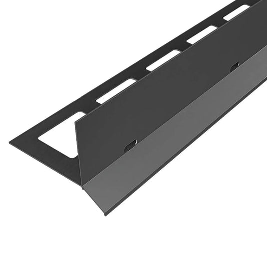 Close-up of the anthracite powder-coated Y-shaped balcony profile with drainage holes #A0003433 #A0003434 #A0003435