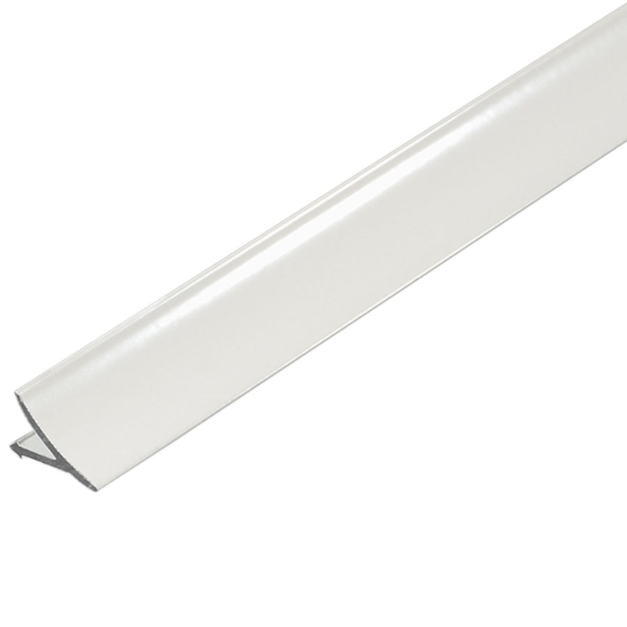 Schmales, abgerundetes Wandanschlussprofil T-COVE Aluminium weiß pulverbeschichtet mit glänzender Optik #farbe_weiß