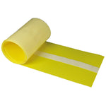 Gelbes, selbstklebendes Dichtband mit mittigen Vliesstreifen für Kellenschutz 