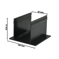 Bemaßter Verbinder UD Pro 65. Gesamtbreite: 100 mm, Breite Innen: 65 mm, Höhe: 71 mm #A0003405
