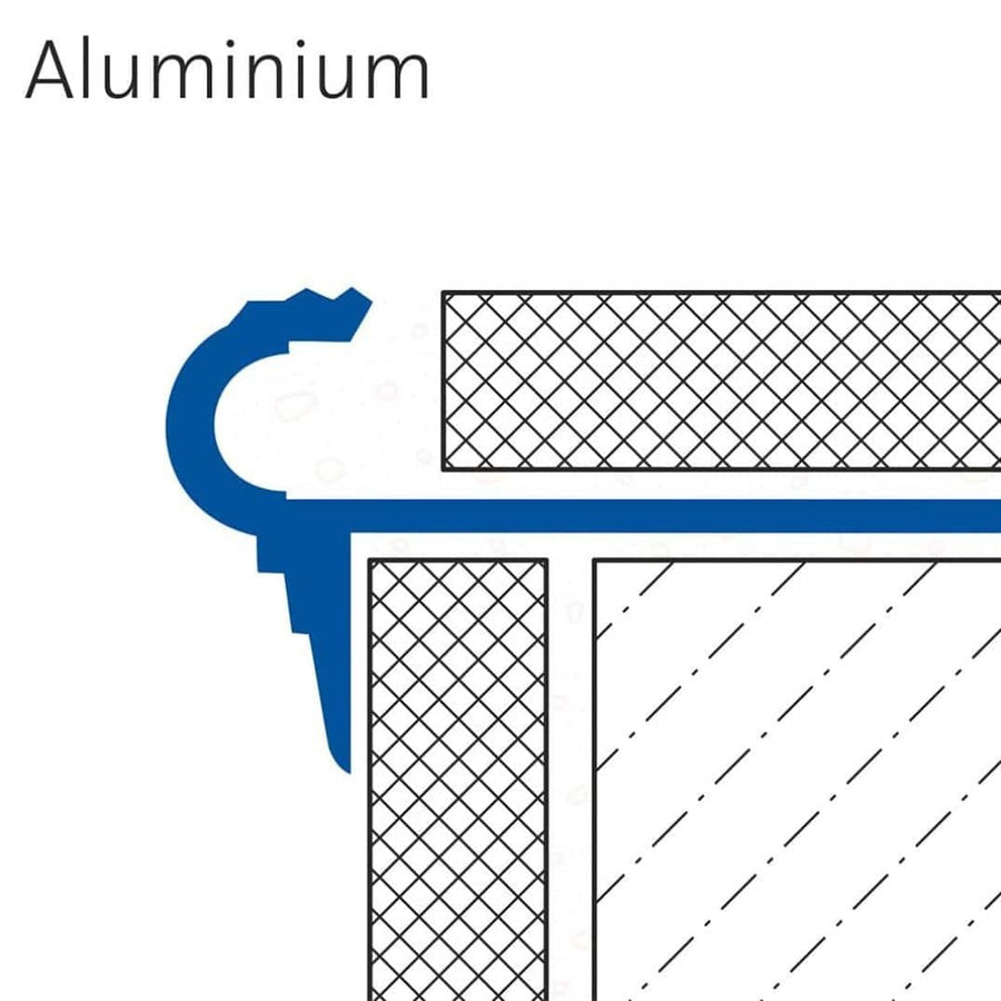 Zweidimensionale Skizze des Aluminium Florentiner Treppenprofils