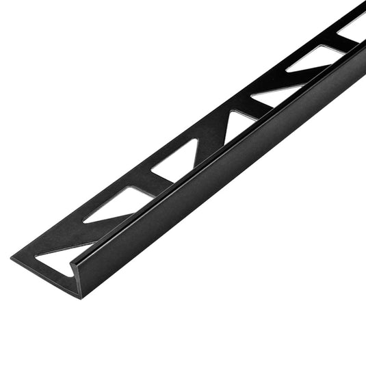 Schwarzes DURAL Winkelprofil aus durchgefärbtem PVC mit Dreieckstanzung #farbe_schwarz