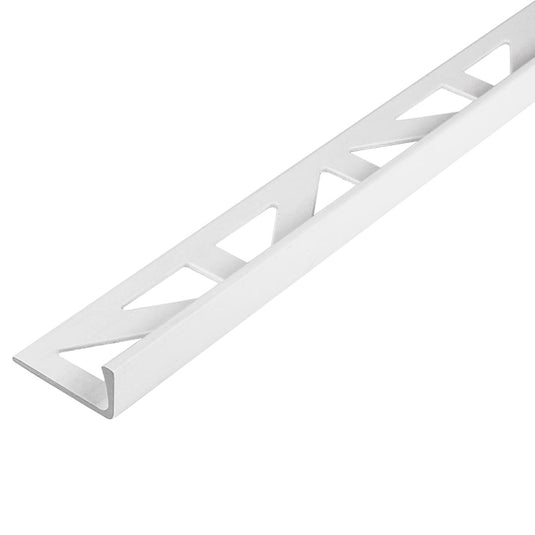 Weißes DURAL Winkelprofil aus durchgefärbtem PVC mit Dreieckstanzung #farbe_weiß