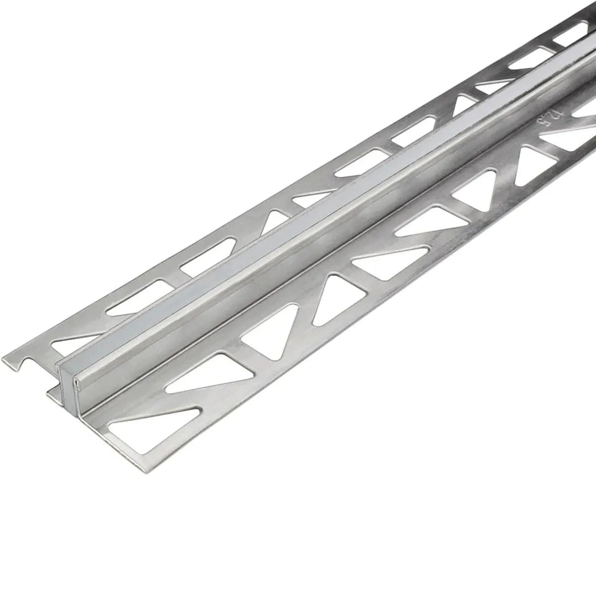 DURAL expansion joint profile made of stainless steel with grey EPDM insert, two legs with triangular punching and lower insert height #A0004643 #A0004644 #A0004645 #A0004635 #A0004636 #A0004637