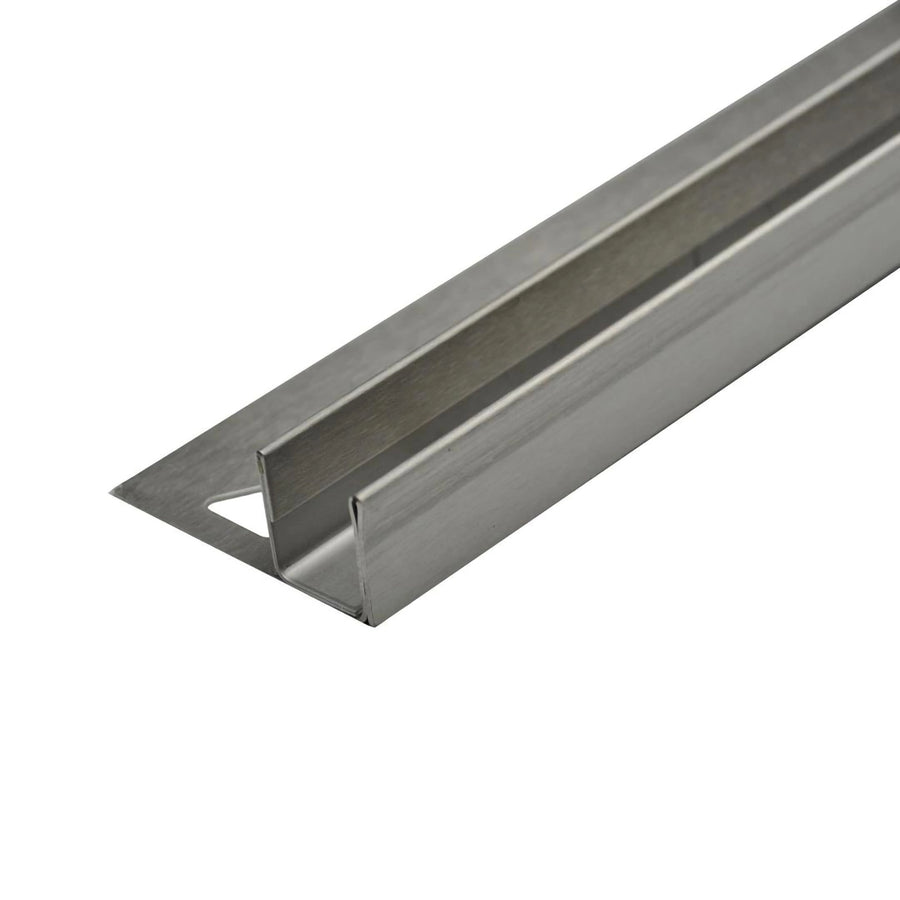 Linker DURAL Gefällekeil Glasaufnahme aus gebürstetem Edelstahl mit leichtem Schliffmuster und matter Optik #A0002772 #A0002774 #A0002776 #A0002905