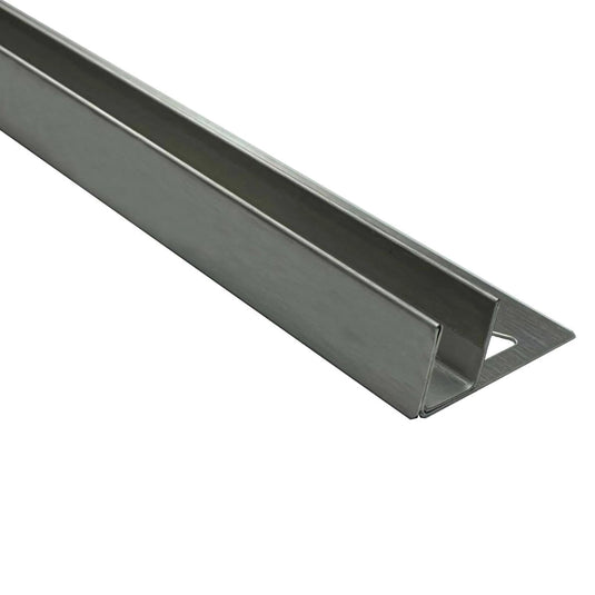 Rechter DURAL Gefällekeil Glasaufnahme aus gebürstetem Edelstahl mit leichtem Schliffmuster und matter Optik #A0002773 #A0002775 #A0002777 #A0002906