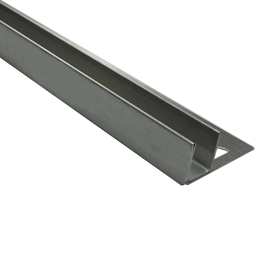Rechter DURAL Gefällekeil Glasaufnahme aus gebürstetem Edelstahl mit leichtem Schliffmuster und matter Optik #A0002773 #A0002775 #A0002777 #A0002906