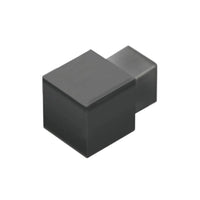 Nahaufnahme eines Eckstücks für Quadratprofile PVC schwarz #A0004417 #A0004418 #A0004107