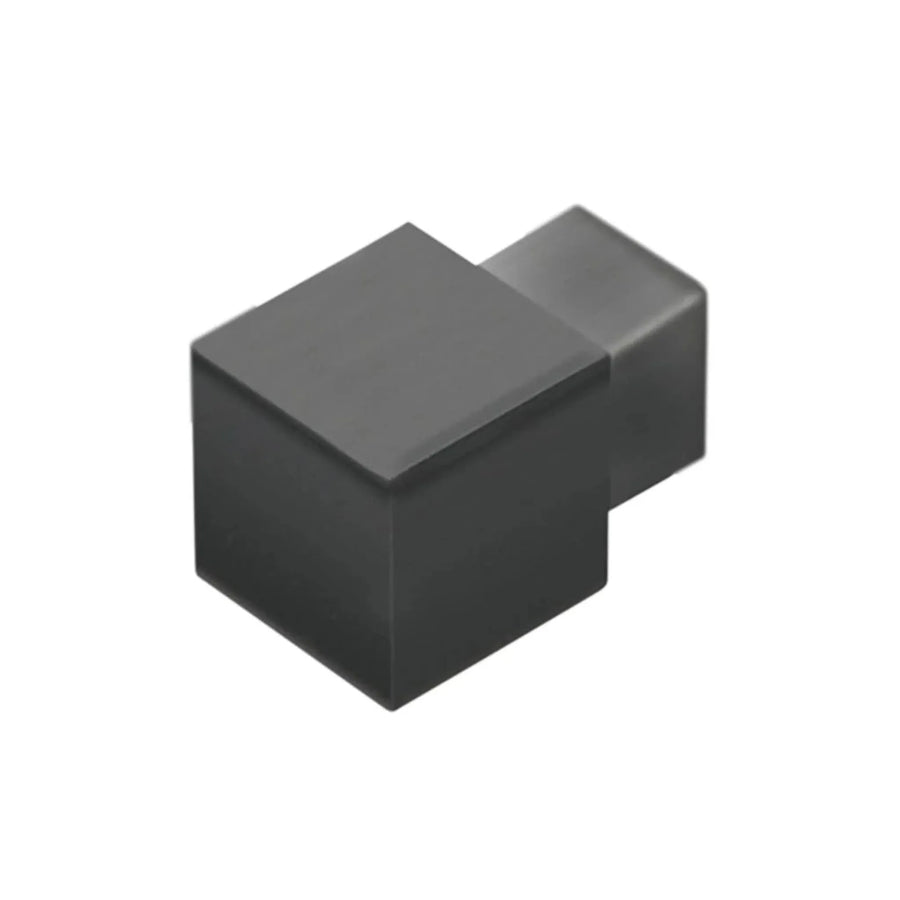 Nahaufnahme eines Eckstücks für Quadratprofile PVC schwarz #A0004417 #A0004418 #A0004107