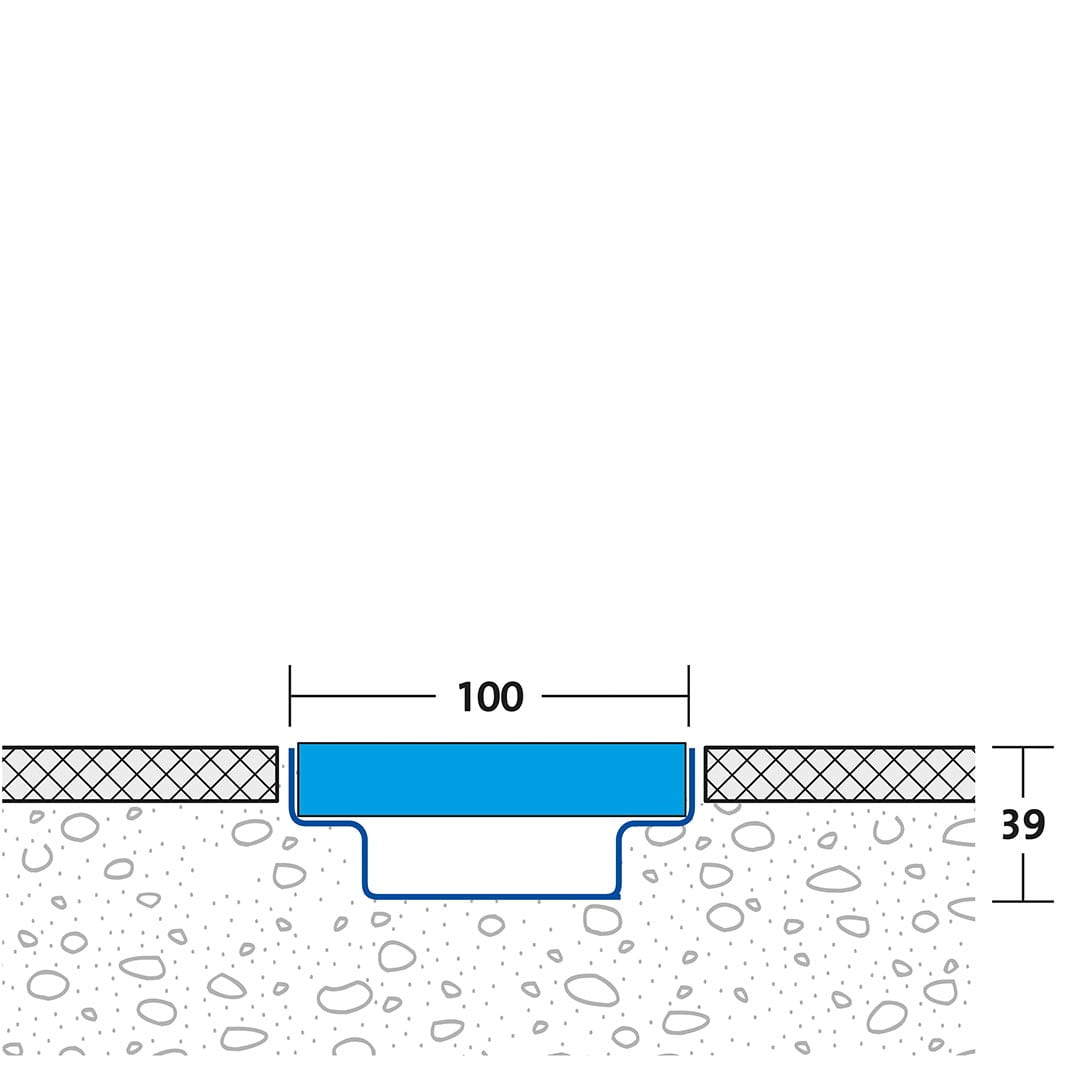 Technische Zeichnung der verbauten DW Drainagerinne 100 mm #A0005121
#A0005125