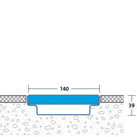 Technische Zeichnung der verbauten DW Drainagerinne 140 mm #A0005122
#A0005126