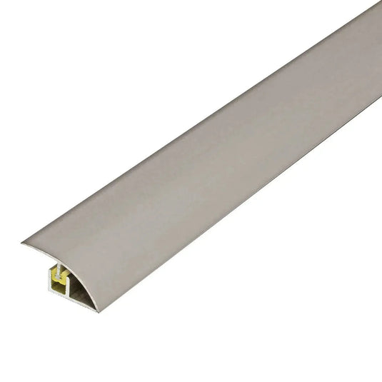 Detailaufnahme titan,eloxiertes Abschlussprofil CLIP. Bodenprofil, gelber Clip und Topprofil #A0003696
#A0003697
