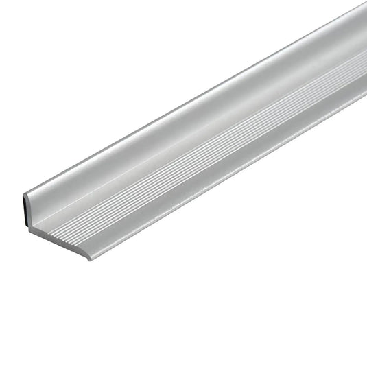 L-förmiges VARIO Abschlussprofil selbstklebend in Silber mit geriffeltem Profilschenkel #A0002858
