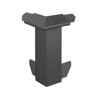 Front view of the black outside corner for balcony angle profile with drip edge. 60 mm panel height #A0003298