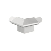 Front view of the silver anodised outside corner for balcony angle profile with drip edge. 18 mm panel height #A0003308