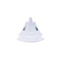 Close-up view of the white powder-coatedn wall connection profile COVE outside corner #A0002913