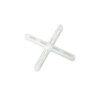 Detailed view of a individual, white tile spacerss