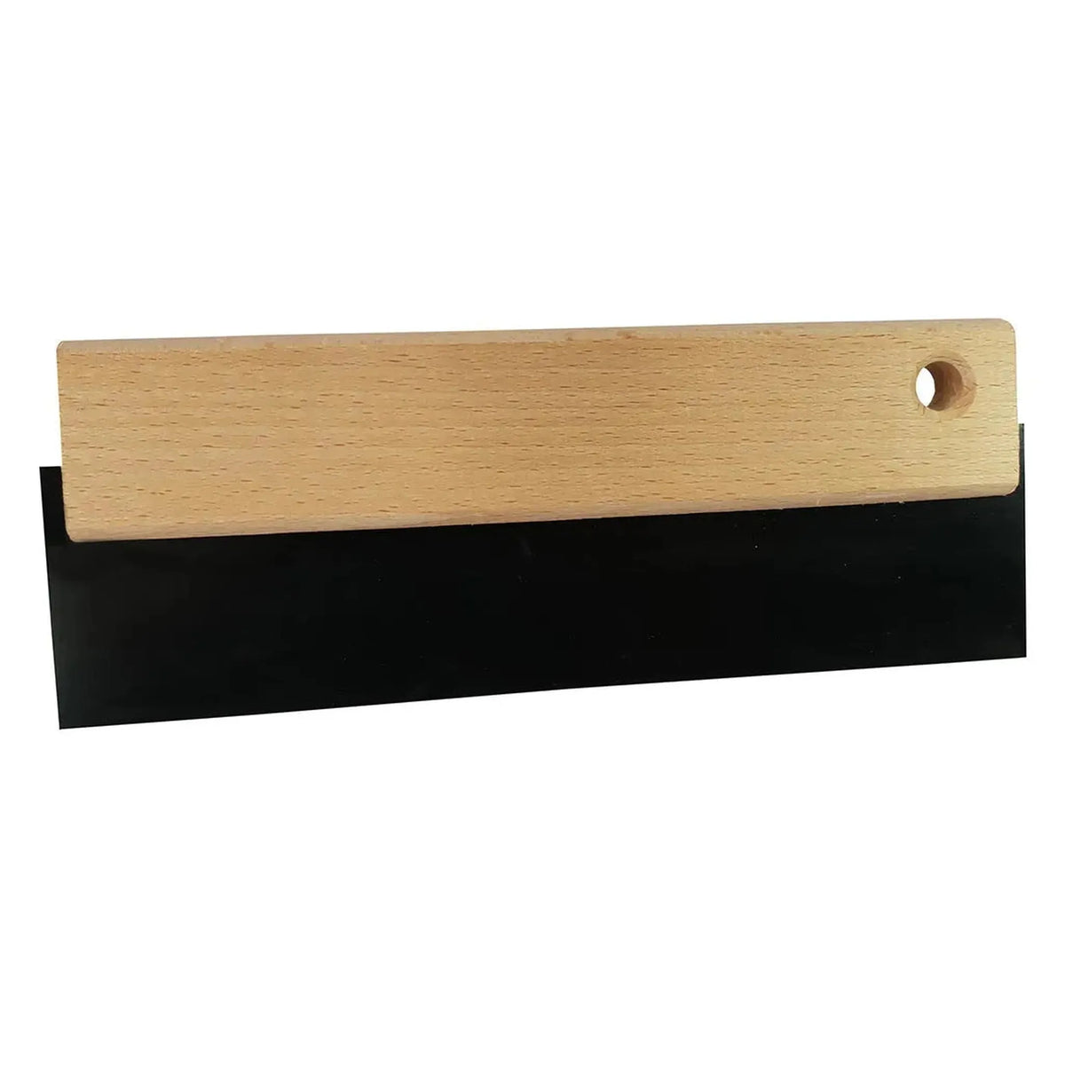Black grouting rubber with einseitig perforated wooden handle