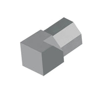 Close-up of a diamond-shaped DURAL inside corner for the diamond profile aluminium in concrete grey.