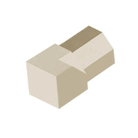 Nahaufnahme einer diamantförmigen DURAL Innenecke für das Diamantprofil Aluminium in sandfarben.