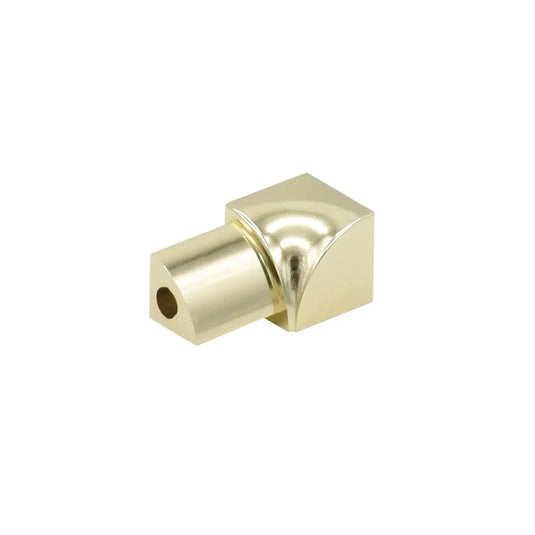 Nahaufnahme einer gold glänzenden Innenecke für Aluminium Viertelkreisprofile #A0002703