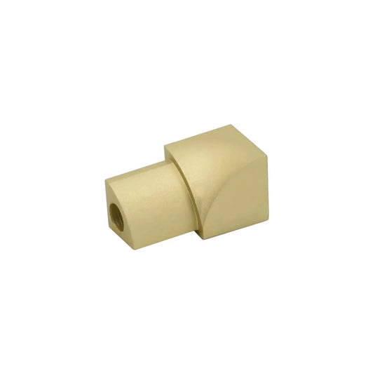 Nahaufnahme einer gold eloxierten Innenecke für Aluminium Viertelkreisprofile #A0002162 #A0003217