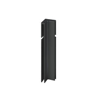 Detailansicht der schwarzen 80 mm Innenecke Balkonwinkelprofil T-Form #A0003237