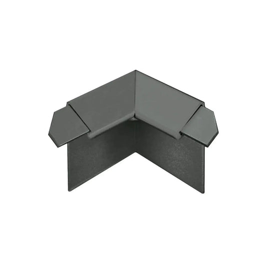 Close-up of the anthracite inner corner for drip edged balcony profile with 18 mm cover #A0003301