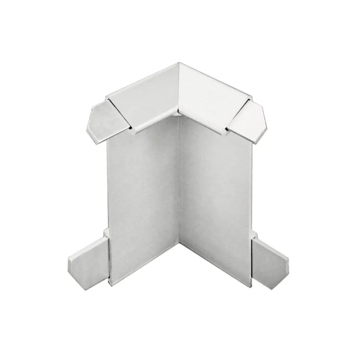 Close-up of the silver anodised inside corner balcony angle profile drip edge with 60 mm panel #A0003311