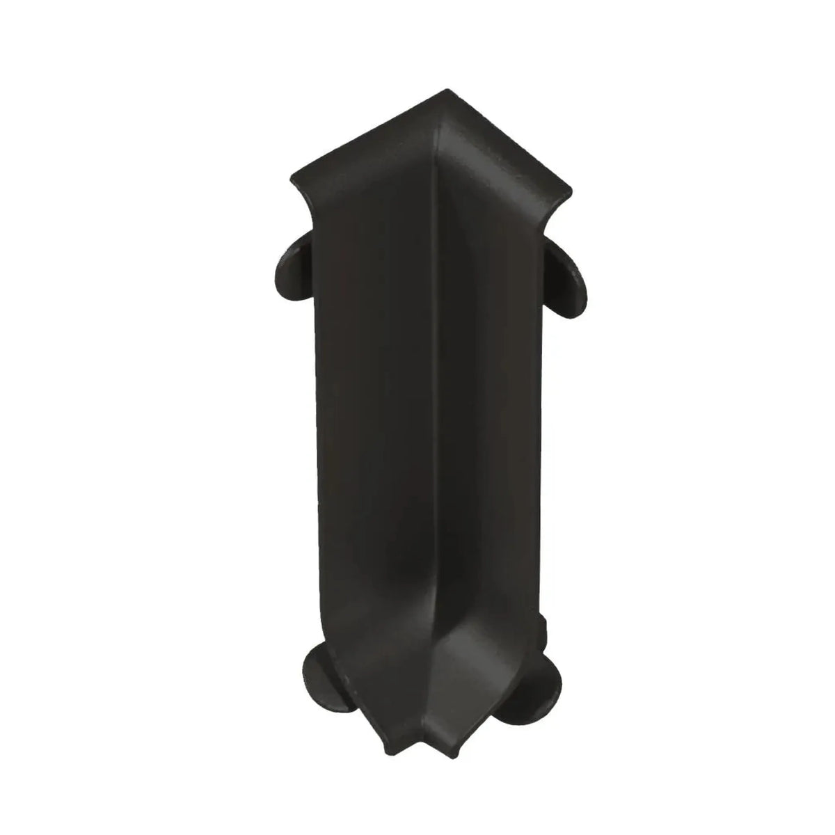 Detailaufnahme einer schwarz pulverbeschichteten Innenecke Sockelleiste Aluminium mit matter Optik #A0005091
#A0005096

