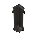 Detailaufnahme einer schwarz pulverbeschichteten Innenecke Sockelleiste Aluminium mit matter Optik #A0005091
#A0005096
