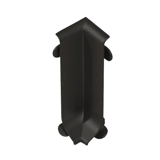 Detailaufnahme einer schwarz pulverbeschichteten Innenecke Sockelleiste Aluminium mit matter Optik #A0005091
#A0005096
