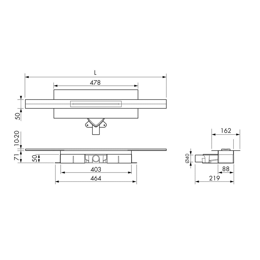 Technische Zeichnung kürzbare Duschrinne Edelstahl mit 71mm Einbauhöhe #A0005317
#A0005318
#A0005319
#A0005323
#A0005324
#A0005325
#A0005329
#A0005330
#A0005331

