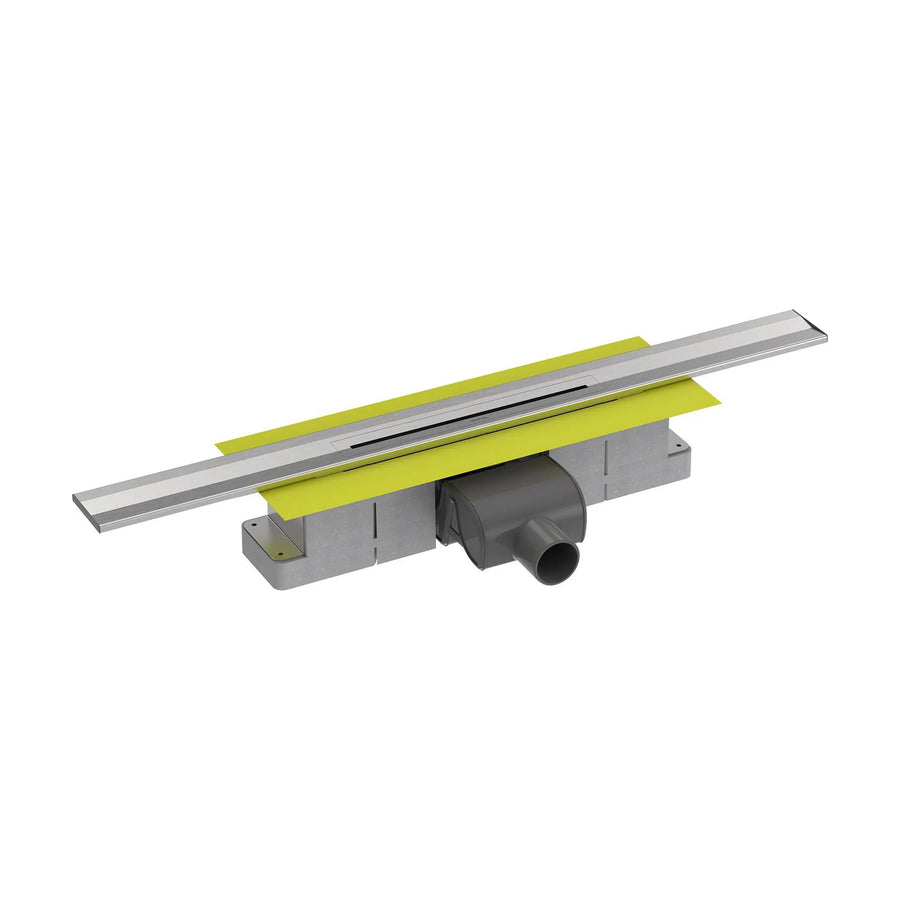 Kürzbares Duschrinnen Komplettset für den Wandanschluss mit einem gebürstetem Rost und 101mm Einbauhöhe. #A0005338
#A0005344
#A0005350
