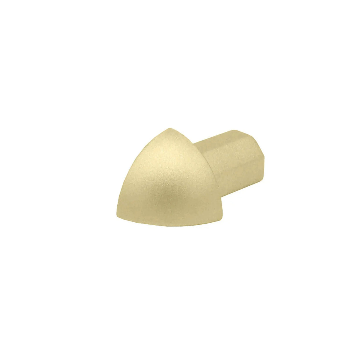 Zbliżenie narożnika zewnętrznego anodyzowanego na złoto do aluminiowych profili ćwierćokrągłych #A0002692 #A0002160