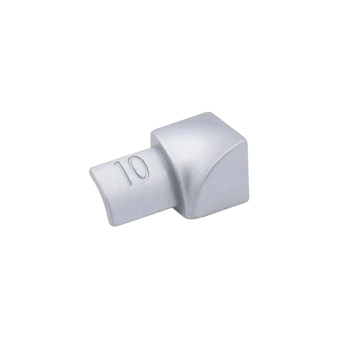Angle intérieur arrondi, anodisé argent Profilé en quart de cercle en aluminium avec tige de fixation et aspect mat