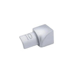 Angle intérieur arrondi, anodisé argent profilé en quart de cercle en aluminium avec tige de fixation et aspect mat