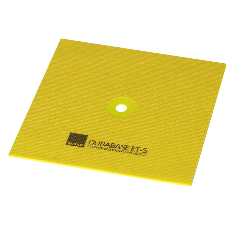 15 mal 15 cm Dichtmanschette DURABASE ET-S in Gelb mit mittiger Öffnung für Rohre #A0001994