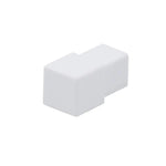 Nahaufnahme eines Eckstücks für Quadratprofile PVC weiß #A0001772 #A0001782 #A0002784