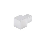 Nahaufnahme eines Eckstücks für Quadratprofile silber glänzend #A0004224 #A0004228 #A0004231