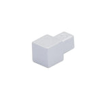 Würfelförmiges Eckstück Quadratprofil aus silber eloxiertem Aluminium mit Befestigungsstift und matter Optik #A0004223 #A0004227 #A0004229 #A0004230 #A0004232