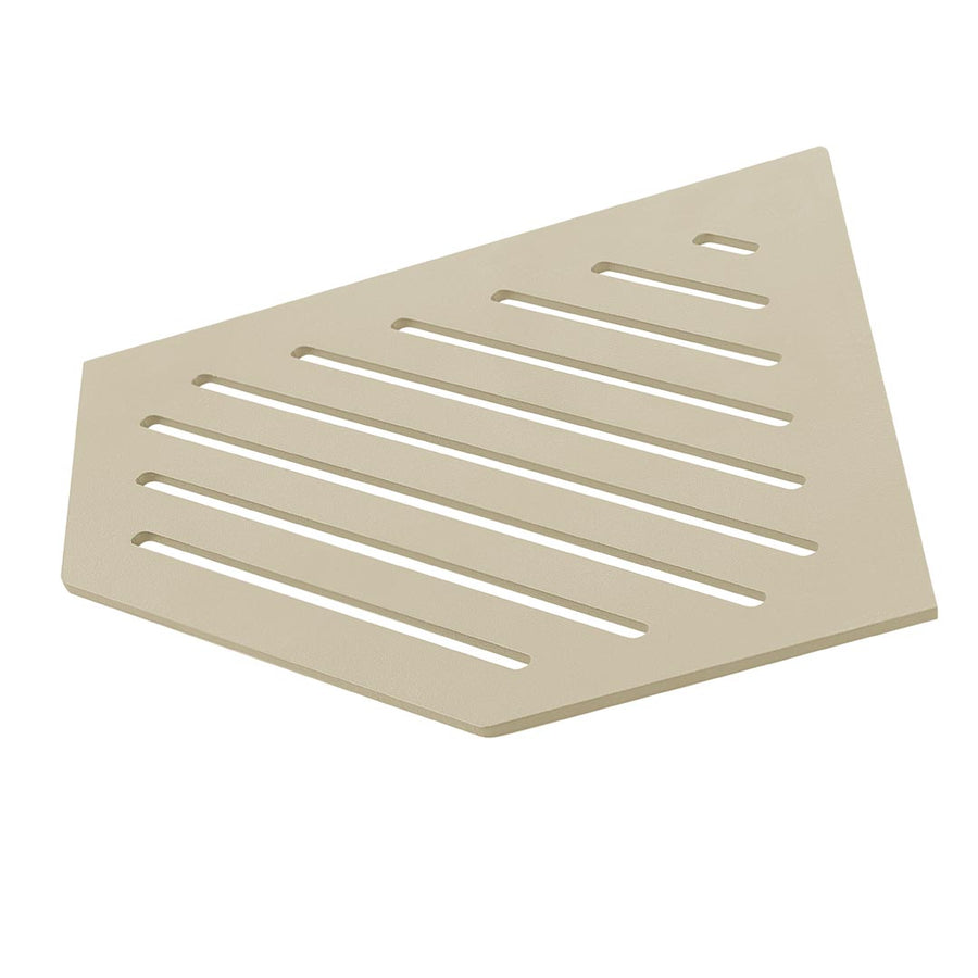 Detailbild sandfarbene TI-SHELF fünfeckige Eckablage Aluminium mit Line-Muster #A0004324