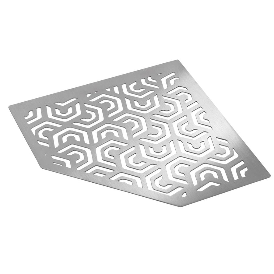 Detailbild TI-SHELF fünfeckige Edelstahlablage mit Penta-Muster #A0004342