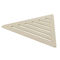 Detailbild sandfarbene TI-SHELF dreieckige Eckablage Aluminium mit Line-Muster #A0004328