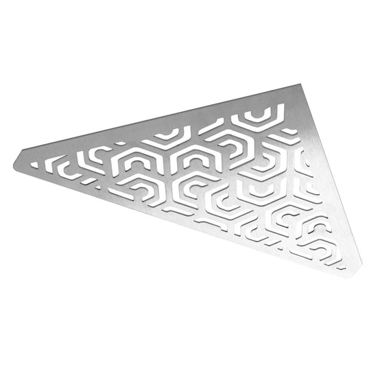 Detailbild TI-SHELF dreieckige Edelstahlablage mit Penta-Muster #A0004346